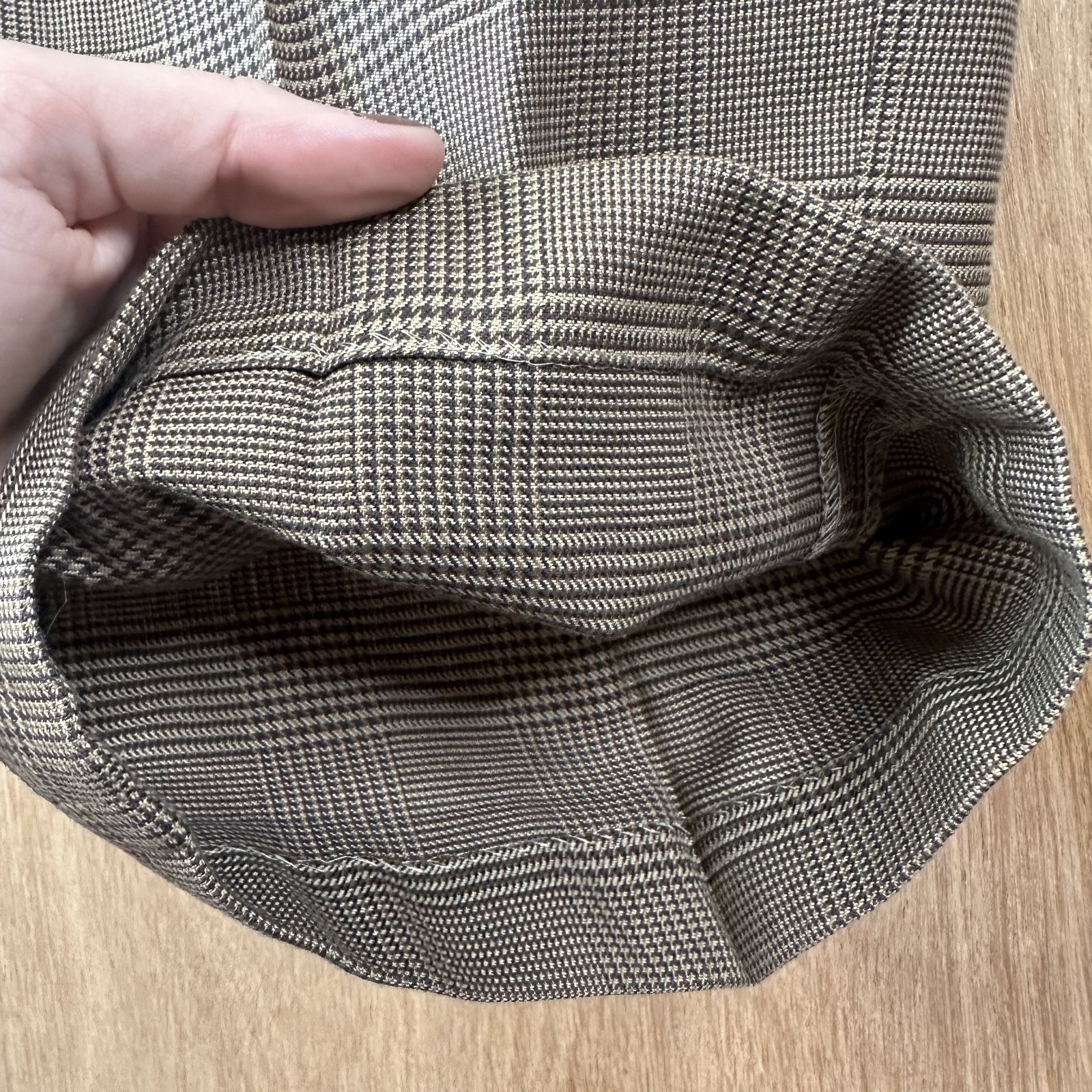 vtg Polo Ralph Lauren Pants Mens 32×30 Brown Prince of Wales Check Cotton Pleat