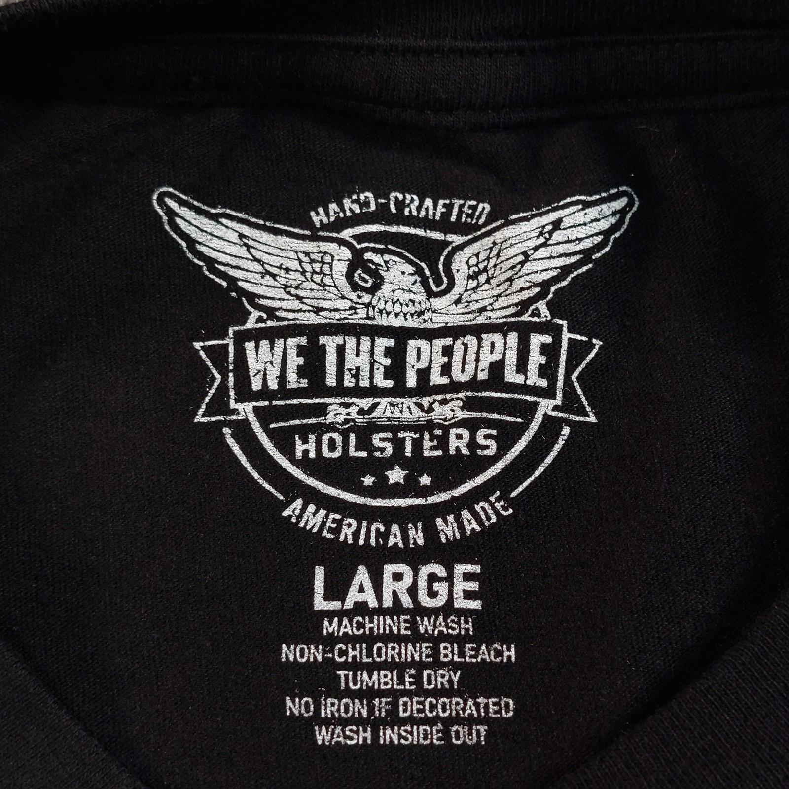 We The People Holsters Mens T-Shirt Large Black Gun Skull Rifle Patriotic Tee