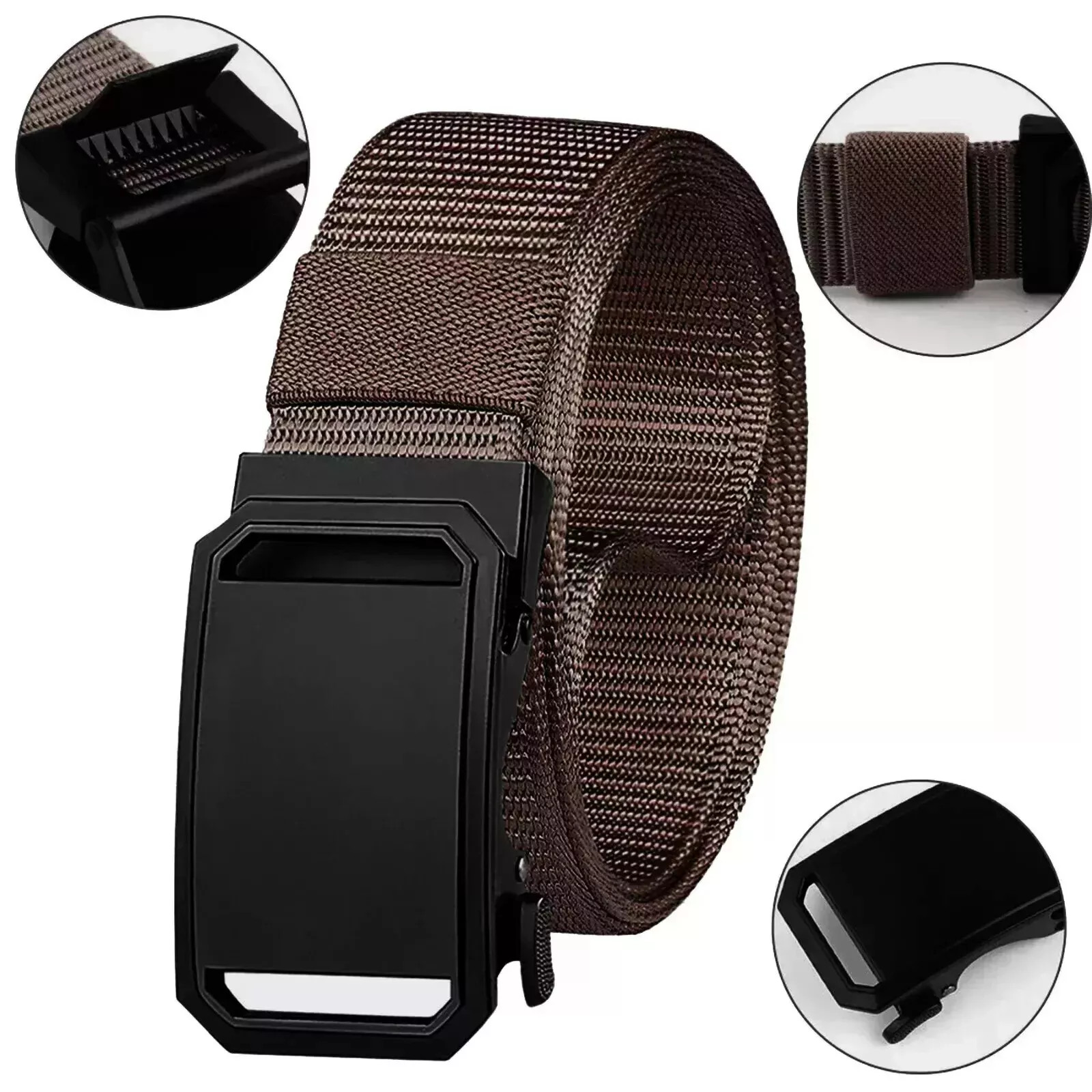 Mens Ratchet Belt Nylon Web Belts for with Automatic Slide Buckle Tactical belt