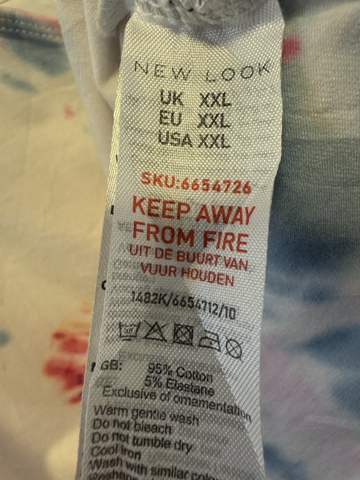 XXL New Look Tie Dye Vest Top White Pink Blue Cami Stretch Jersey Sleeveless Top