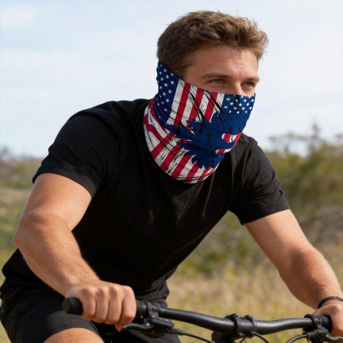 6Pack Patriotic Flag Neck Gaiter UV Cooling Face Mask Balaclava for Men & Women