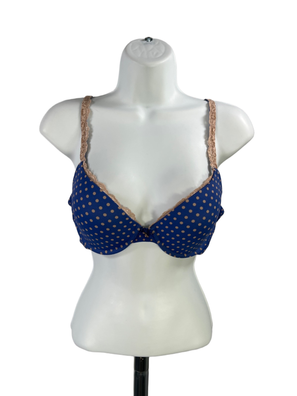 Soma Women’s Blue Polka Dot Lace Trim Push Up Bra – 36B