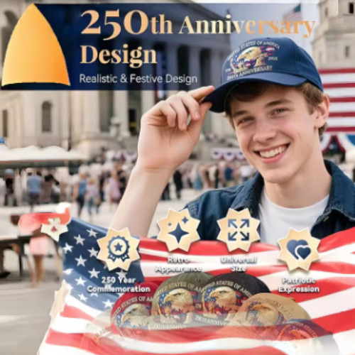 Baseball Cap USA 250th Anniversary Eagle Print Hat Washed Cotton Trucker Unisex