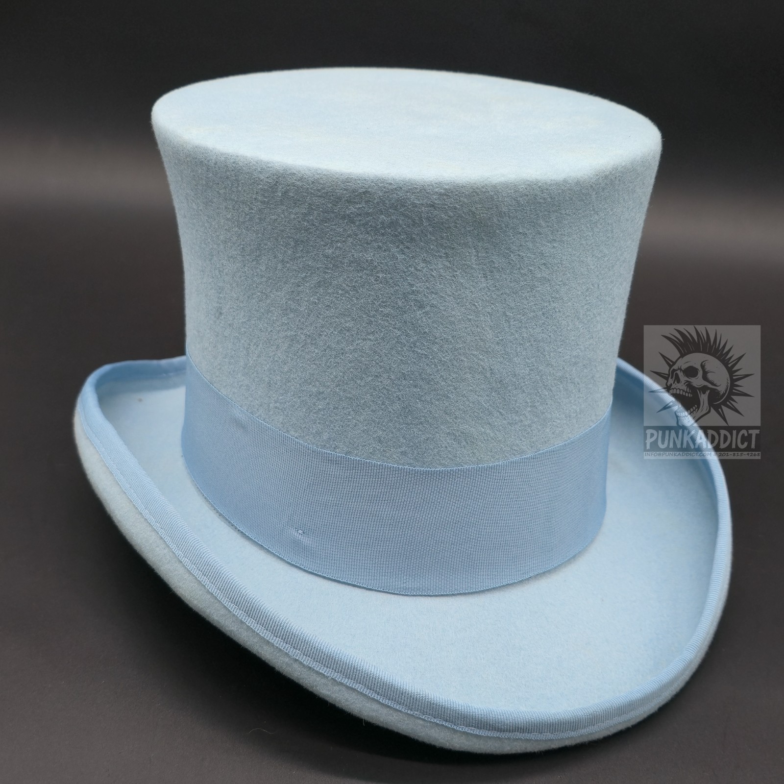 Gray Top Hat Wool Felt Victorian Slash Mad Hatter Steampunk Rock Star