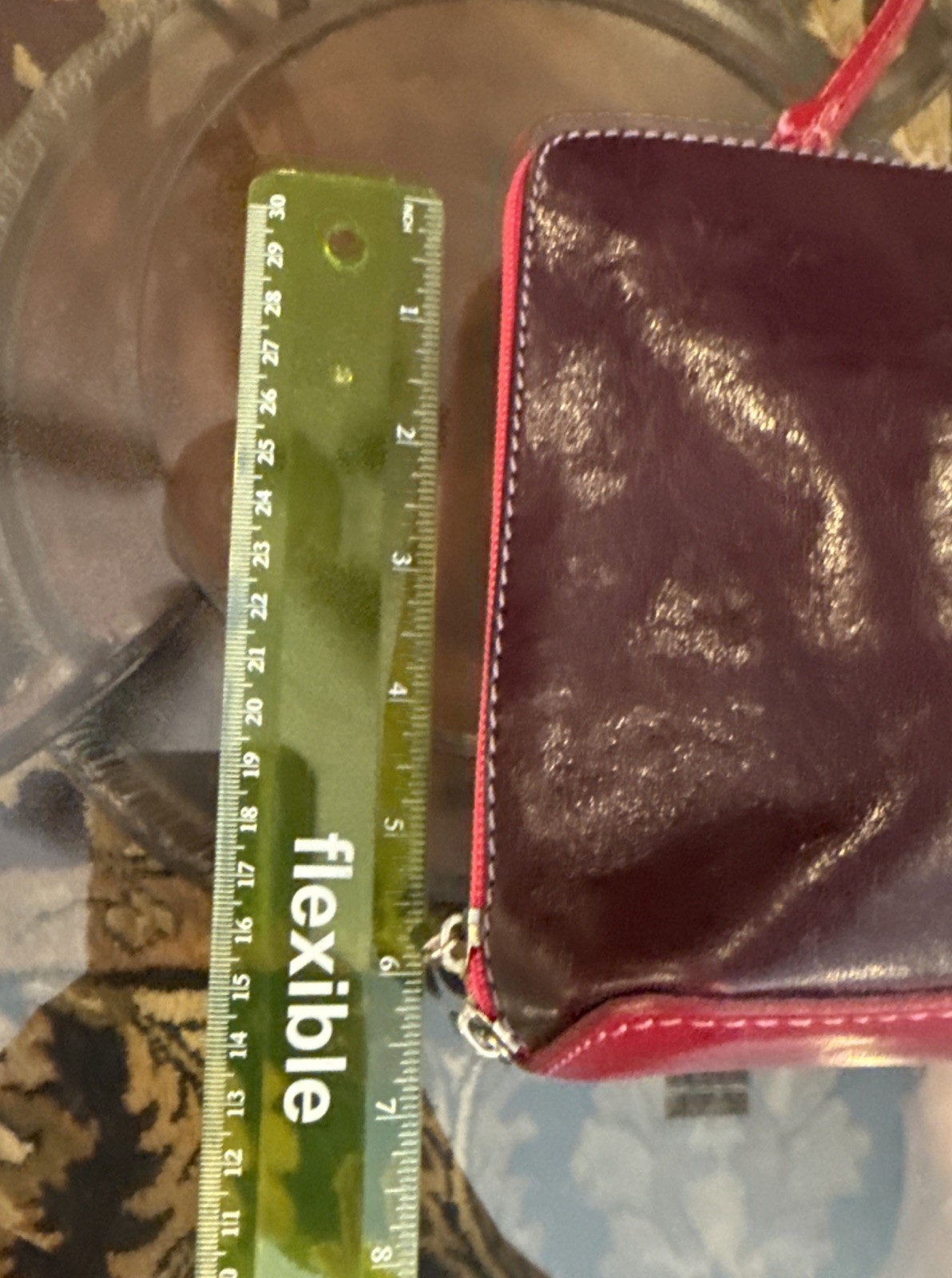 Vera Pelle Italian Leather Fuschia/Purple Crossbody Bag Adjustable Strap