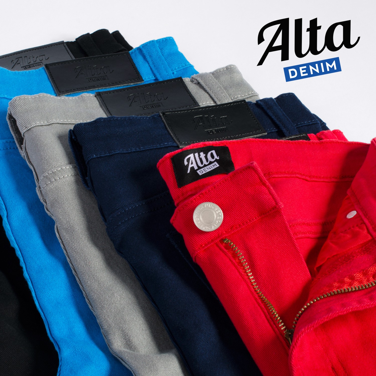 Alta Men Designer Fashion Slim Skinny Fit Stretch Denim Jeans Pants