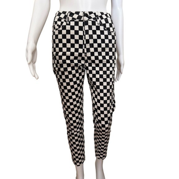 Forever 21 Black White Checkered High Waist Skinny Jeans Size 28