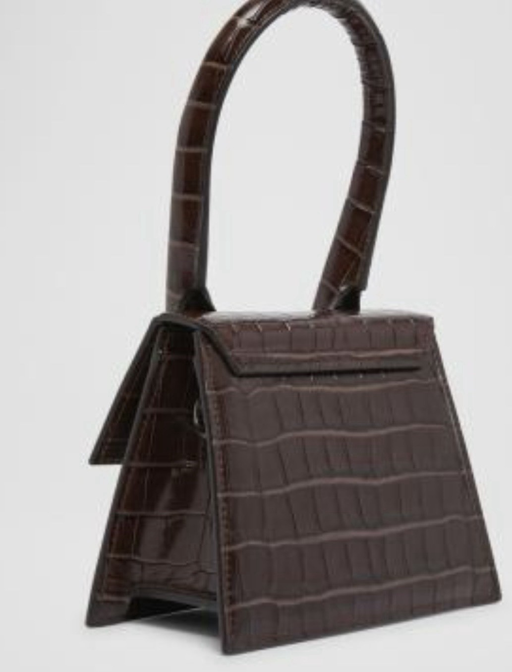 Jacquemus Le Chiquito Moyen Croc Embossed Leather Top Handle Bag. Original $1050