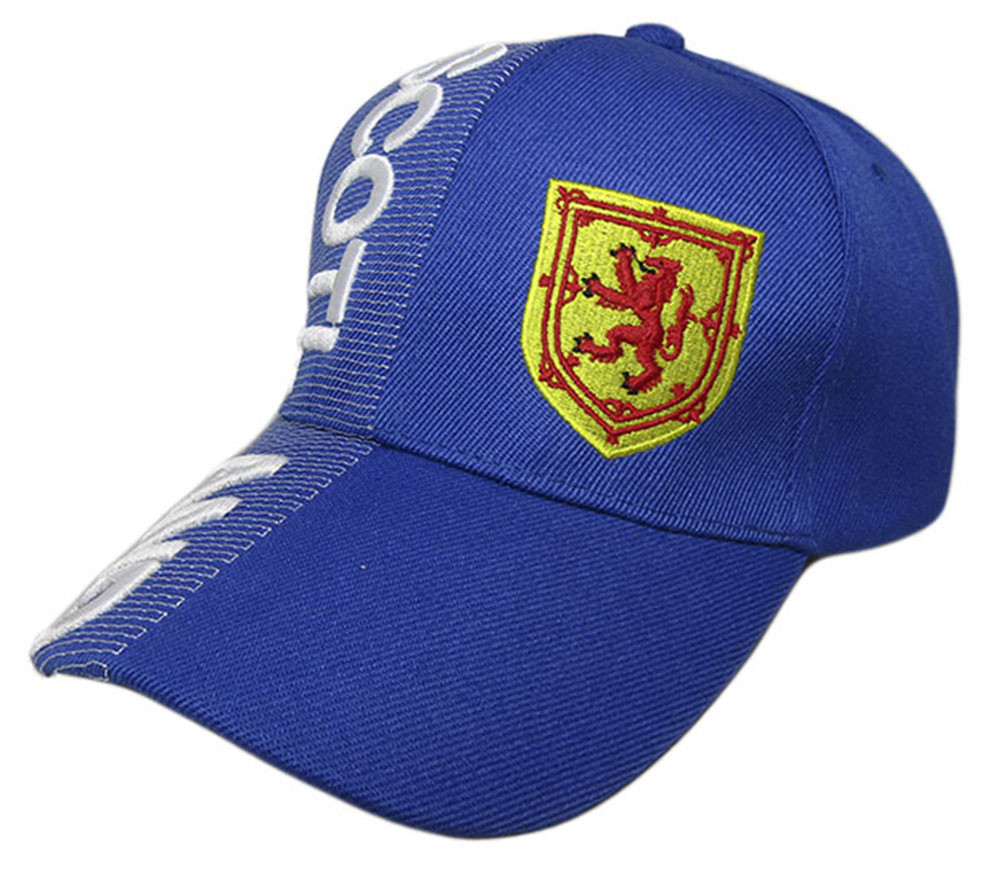 Scotland Country Letters Emblem Lion Royal Blue 3-D Embroidered Cap Hat