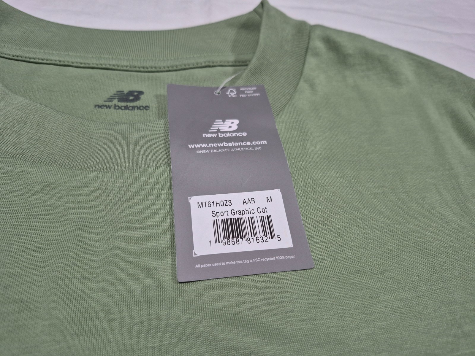 New Balance Men’s Green Logo Classi Sports Running Graphic Cotton T-Shirt