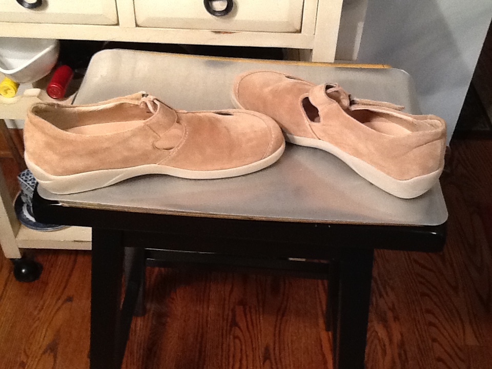 WOMEN Tan Suede THERESIA M Sz, 7 Boston Mittel MARY JANE