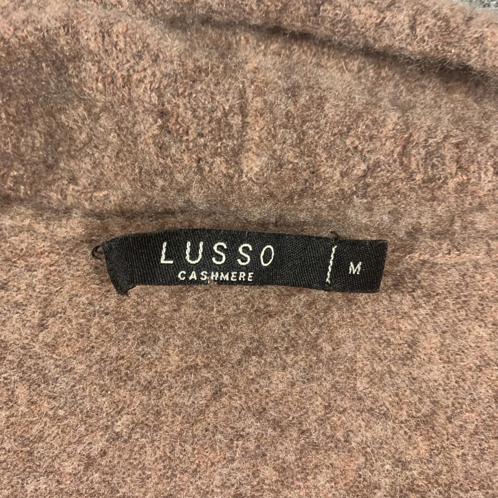 Lusso Cashmere Cardigan Womens M Brown Open Front Shawl Collar Sweater Soft