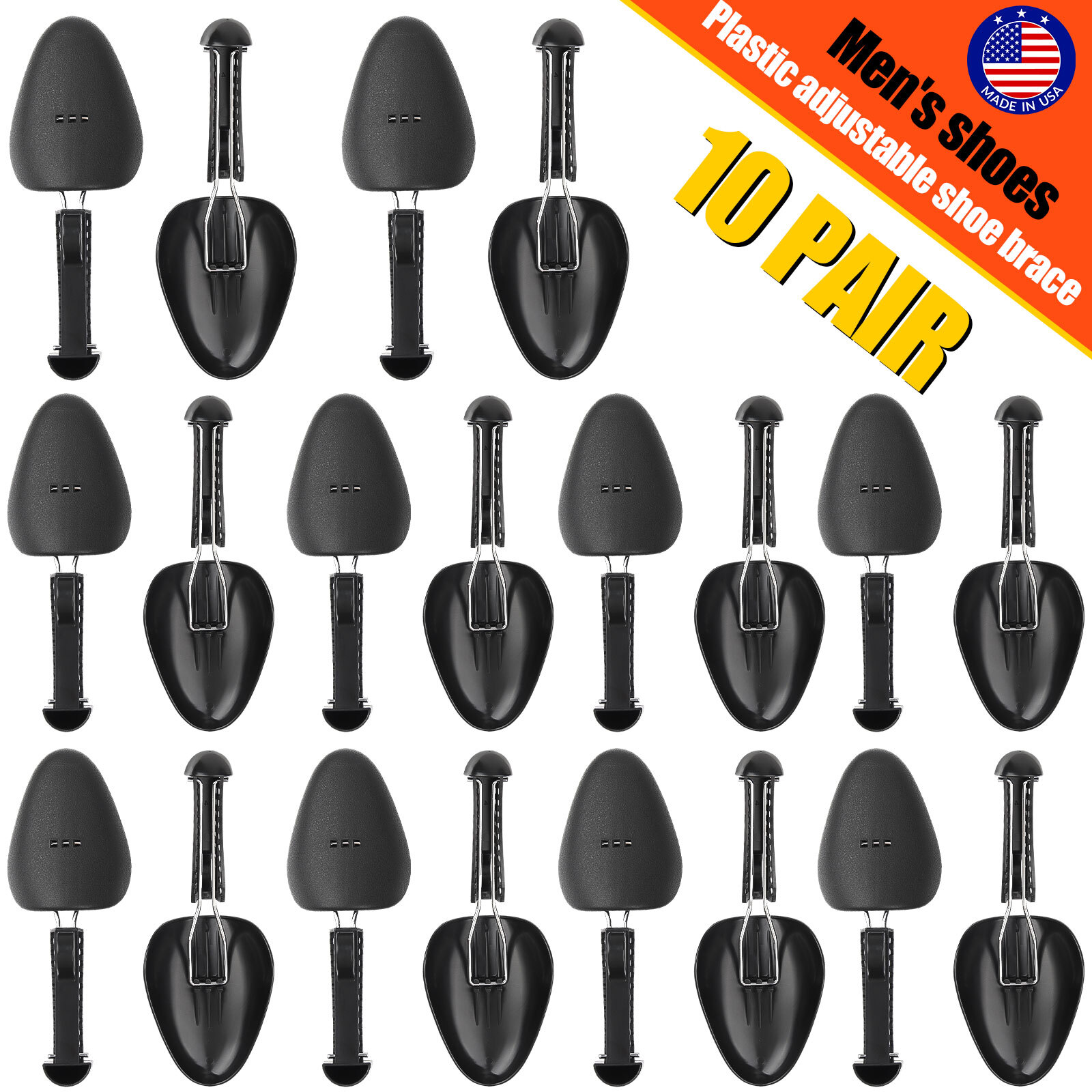 20 Pcs Men Adjustable Form Plastic Shoe Tree Shaper Keeper Boot Shoe Stretcher