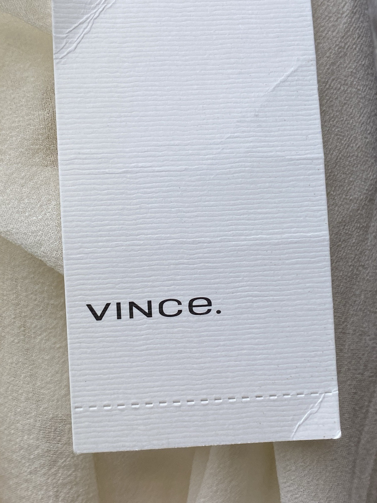 F. Vince Silk Top L Linen White Sand Blouse Cap Sleeve Round Neck NWT $175