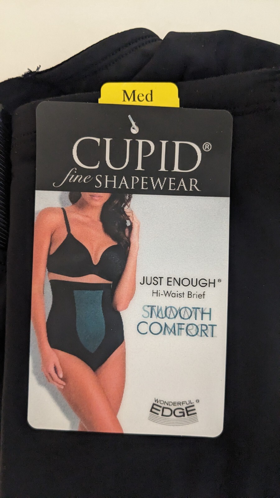 Cupid Fine Women’s Shapewear Hi-Waist Stomach Control Brief Size Medium Black