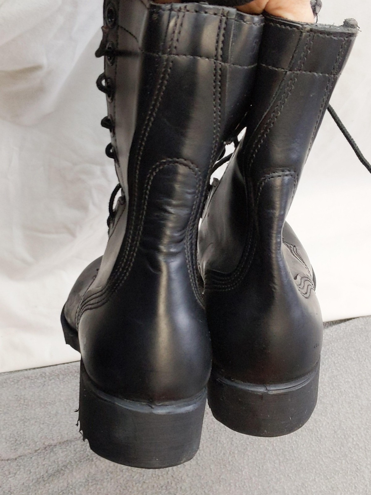 RO-Search Boots Womens Size 5.5 Black Leather Work Combat Mid Calf Lace Up