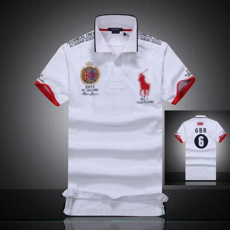 Men’s #6 Custom Slim Race Car Fit Cotton Mesh Classic Polo Short Sleeve Shirt