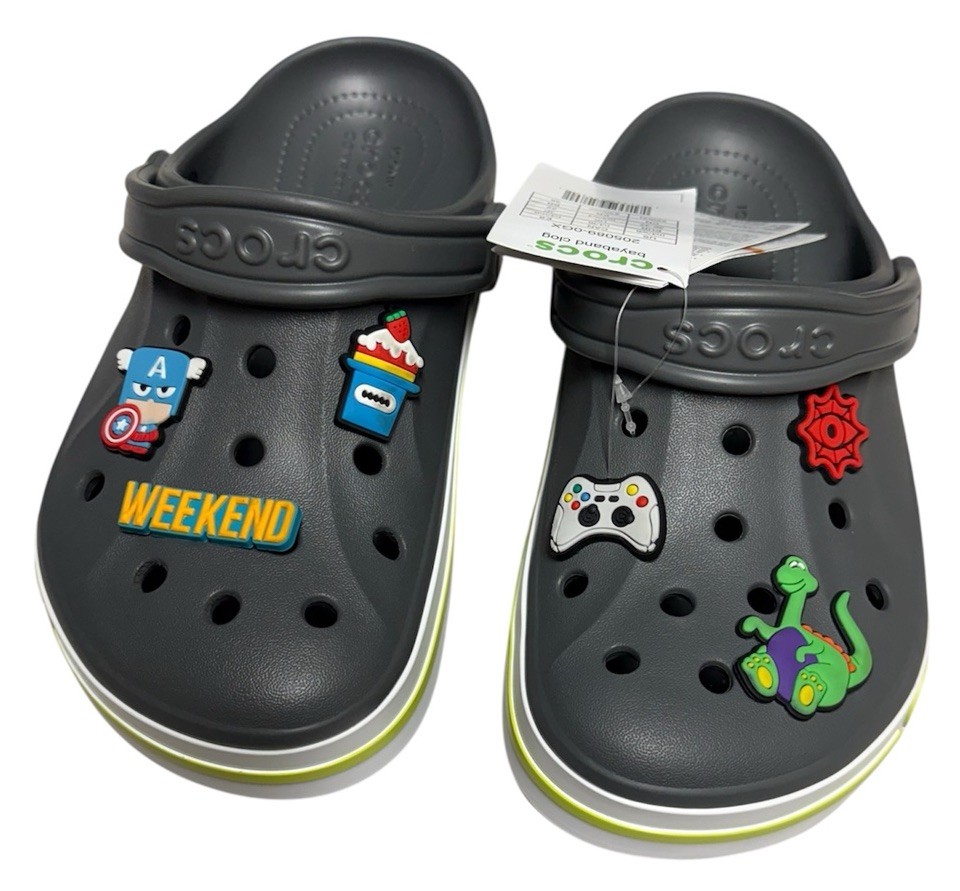 Authentic CROCS Bayaband Gray Clog Size Male 4 Women 6 New!