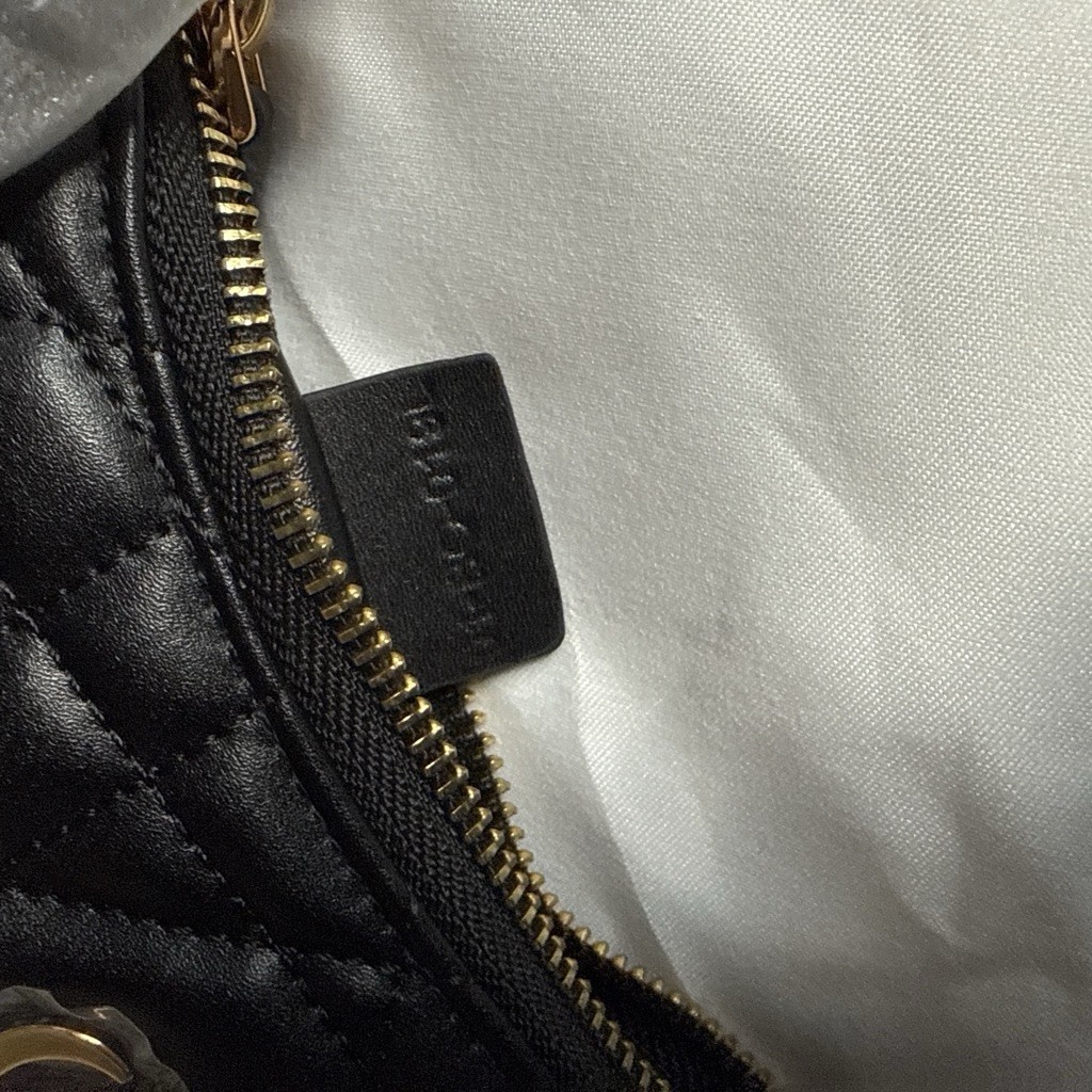 Dior Black Quilted Shoulder Bag Gold Hardware Crossbody Strap Zip Dust Bag