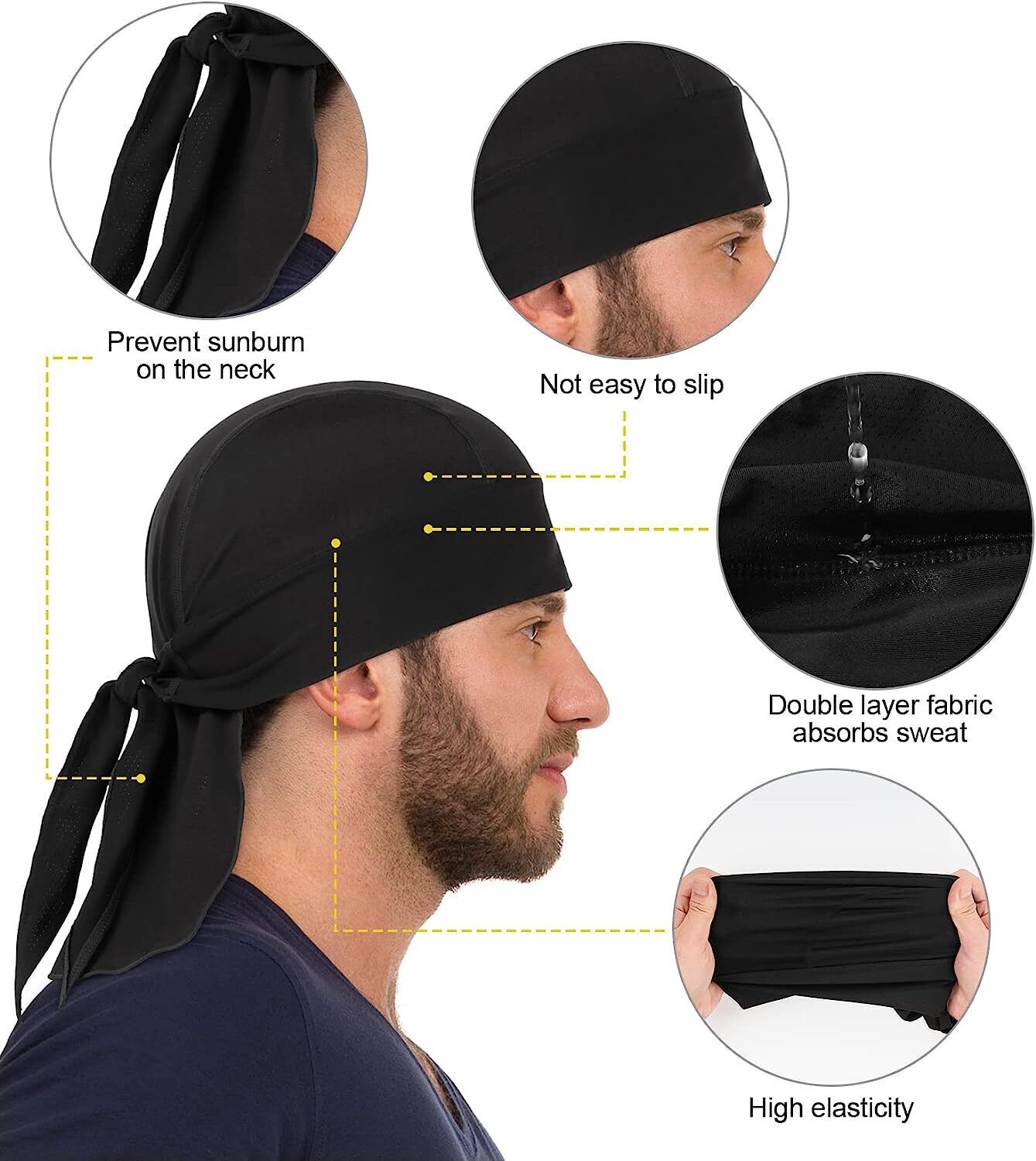 Motorcycle Head Wrap Biker Du Do Bandana Paisley Doo Rag Cooling Skull Cap Durag