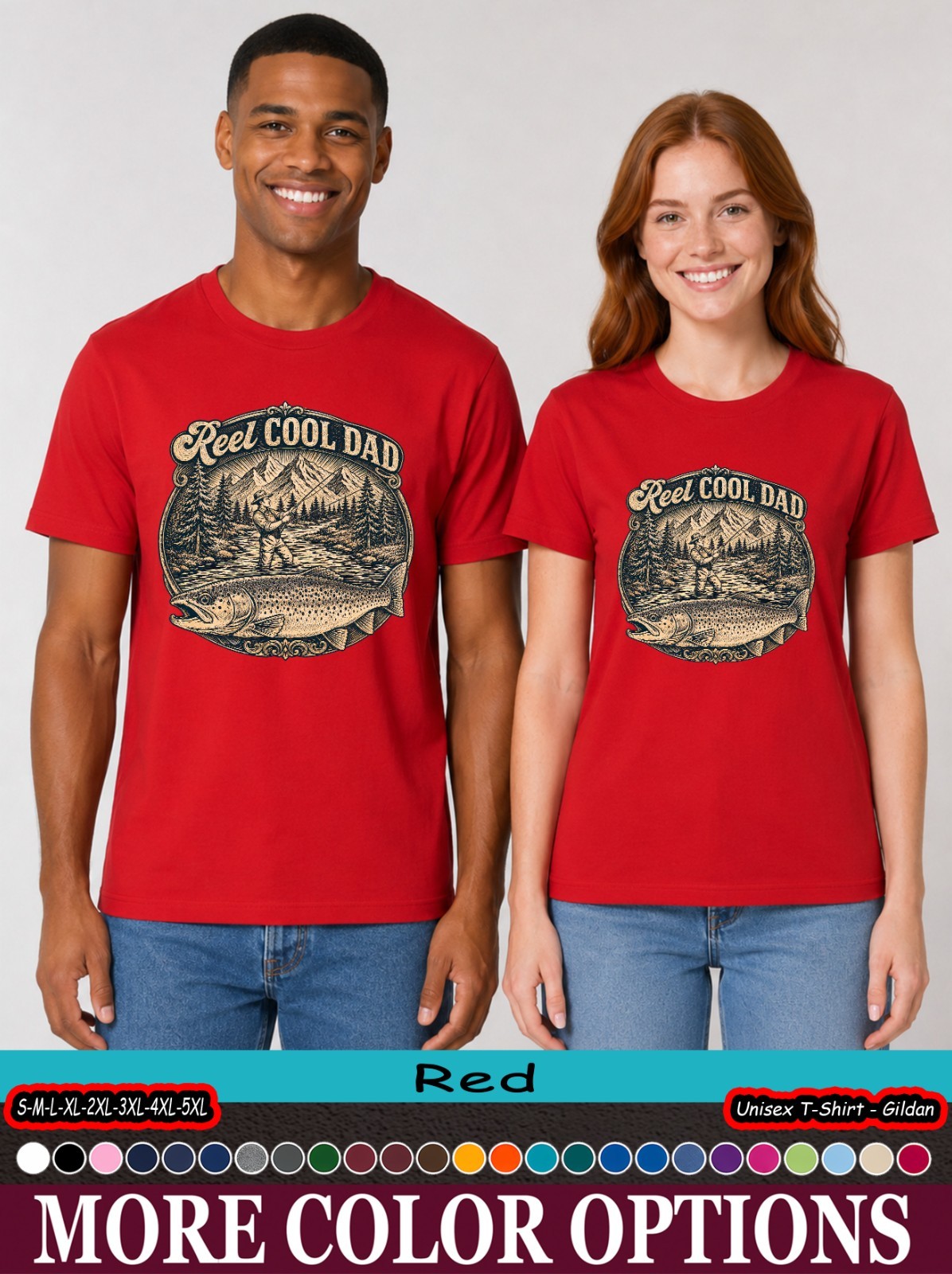 Vintage Reel Cool Dad Trout Fishing T-Shirt, Father’s Day Gift