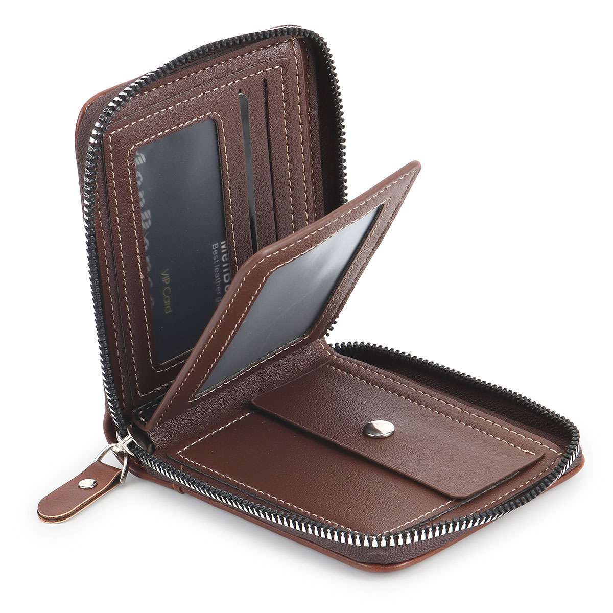 Mens RFID Blocking Leather Wallet Credit Card ID Holder Zipper Purse Waterproof