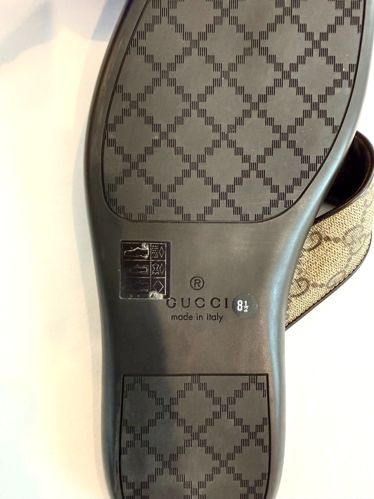 Gucci Men GG Supreme Canvas Web Flip Flop Sandals Thong Slides 8.5 G US 9.5