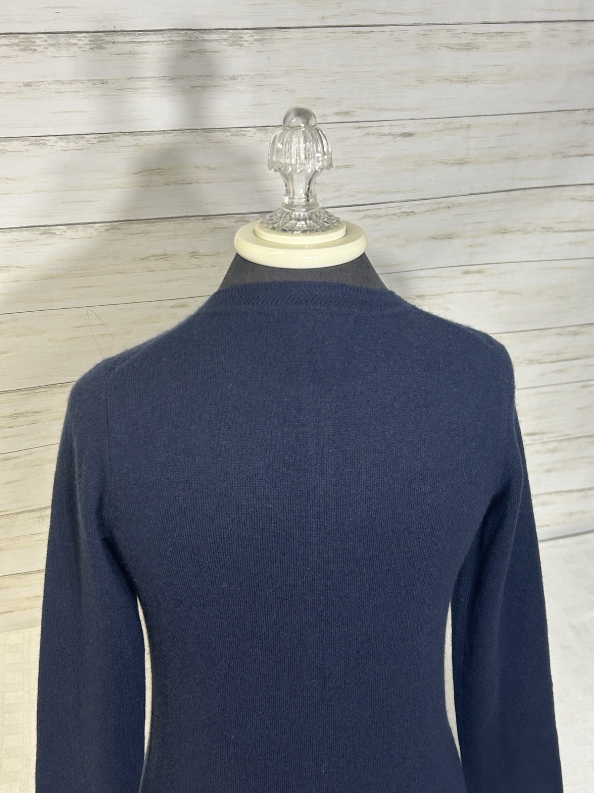 Boden Eva Blue 100% Cashmere Crew Neck Button Cardigan Sweater XS X-SMALL Women