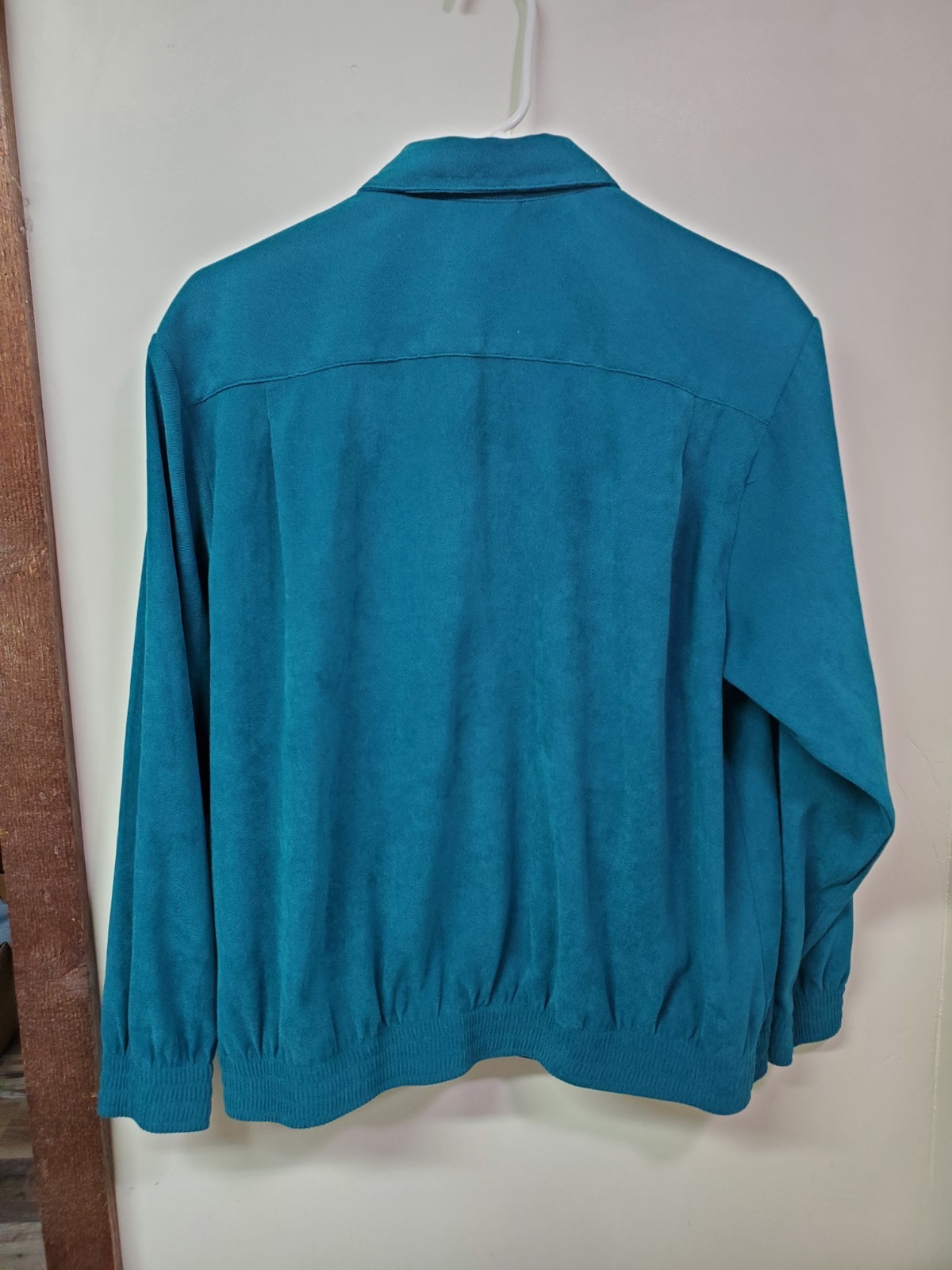 Adeline Alfred Dunner Shirt Size 10 Button Up Blue Teal Floral Polyester Spandex