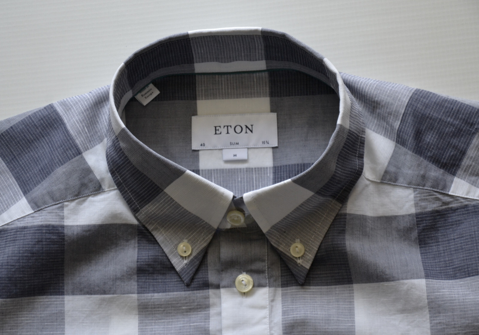 Eton Slim Poplin men’s shirt men’s summer shirt size 40/15 3/4″ cotton/linen