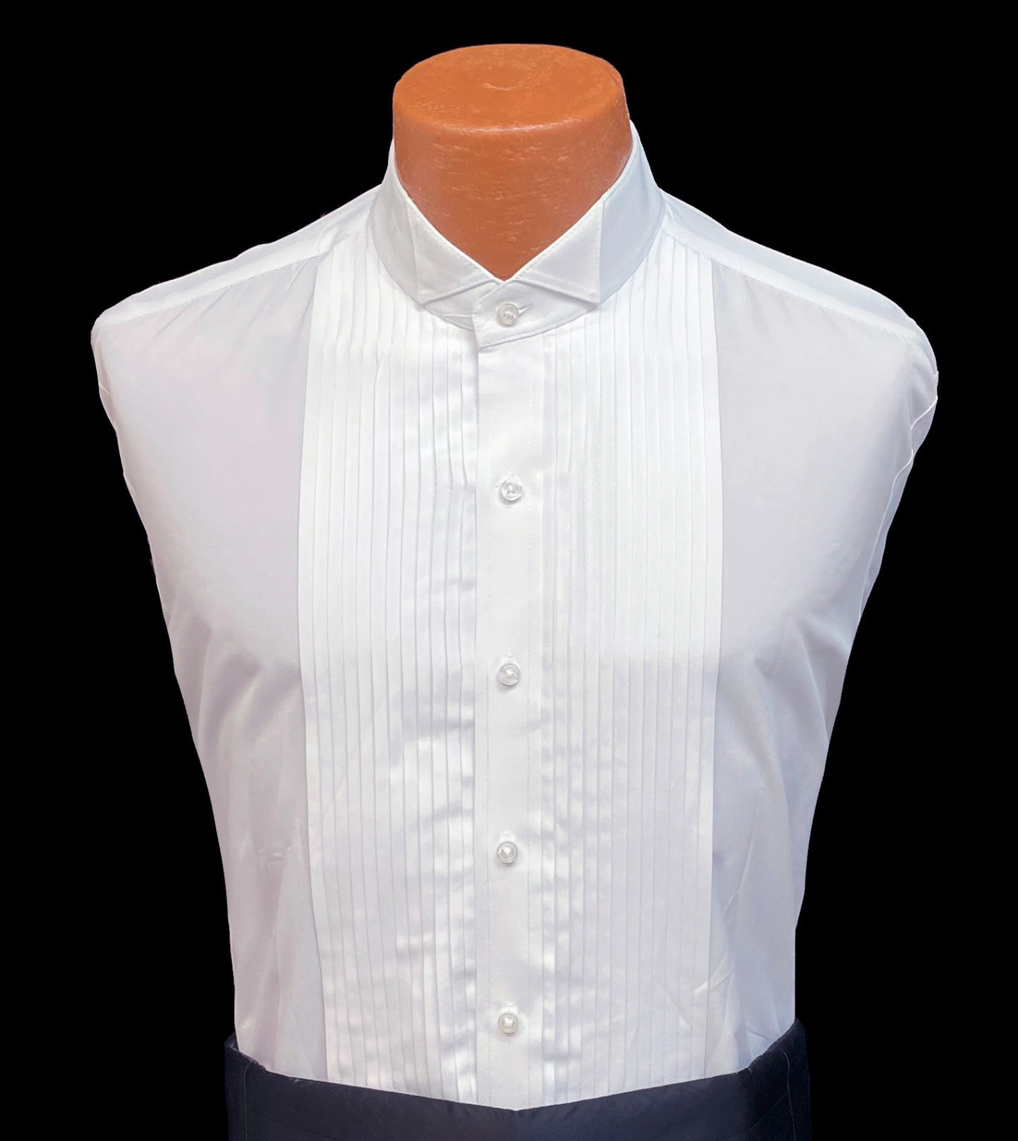New Men’s White Tuxedo Shirt Pleated Front Wing Collar Big & Tall 7XL 34/35