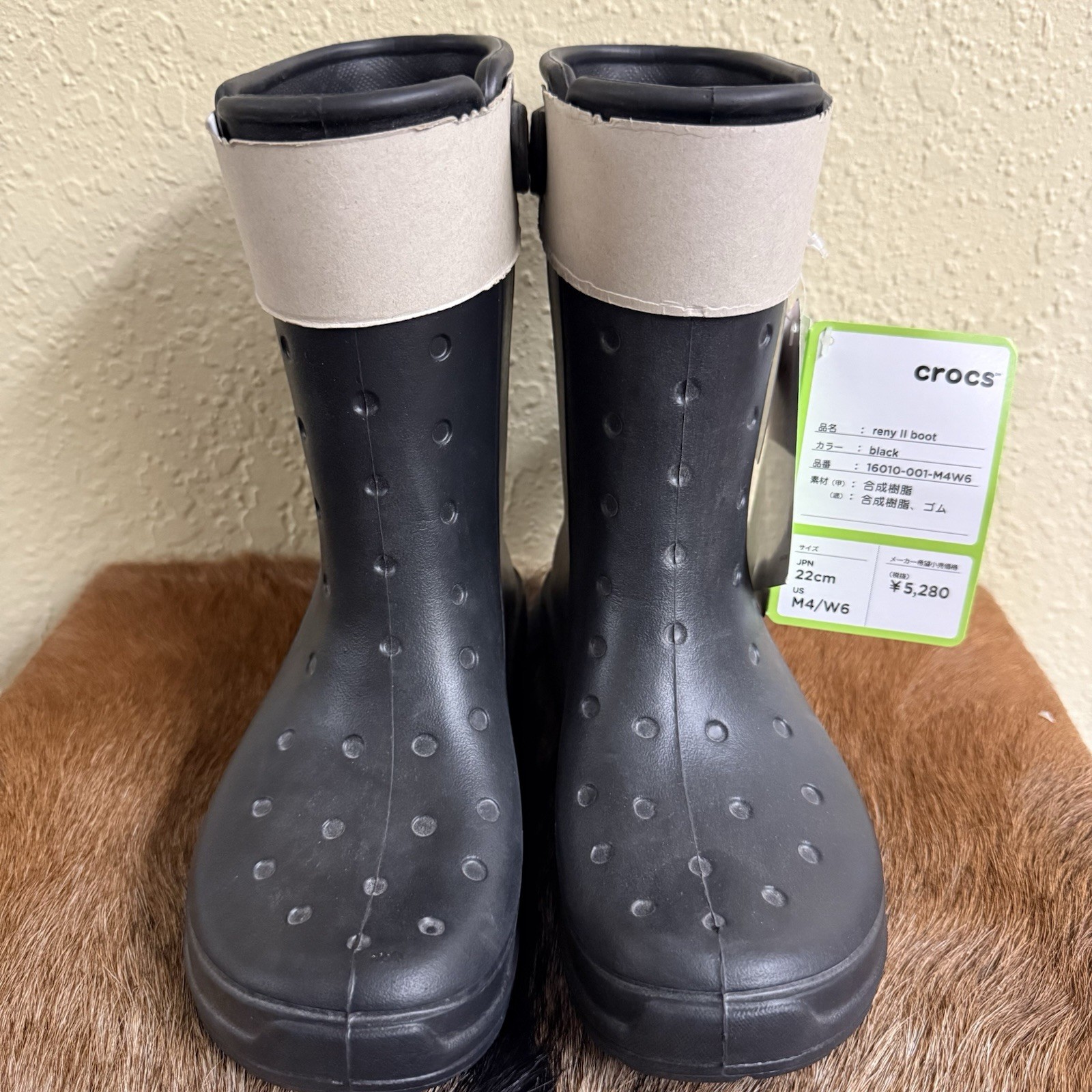 NEW Crocs Reny II Rain Boots Black Men 4 Women 6 Waterproof Lightweight