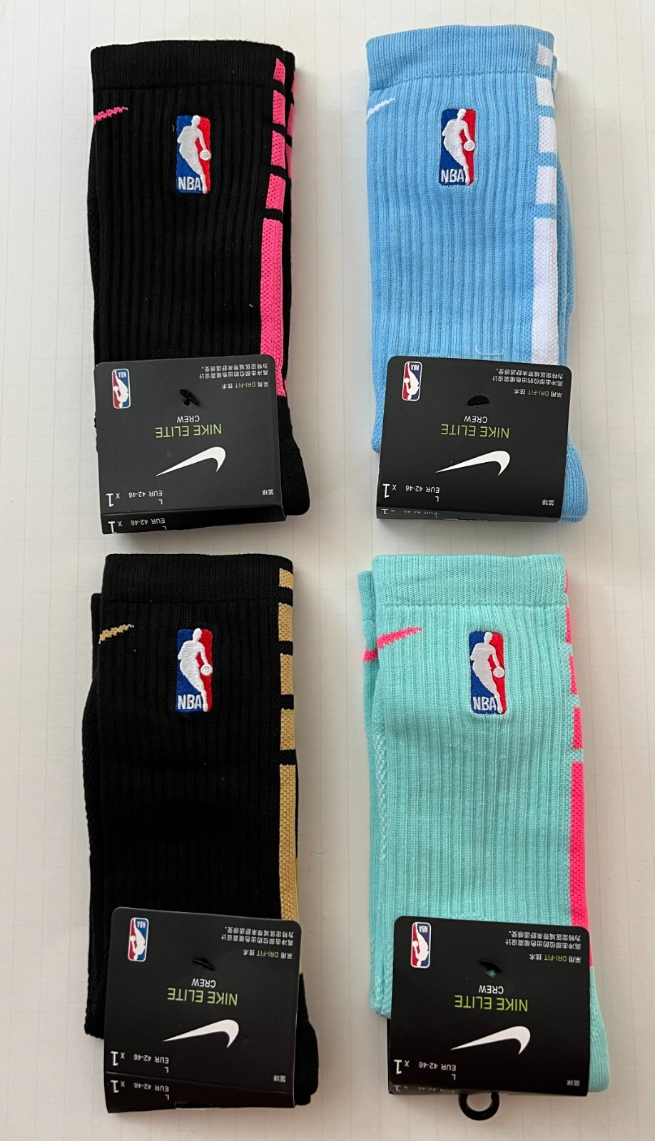 Nike NBA ELITE Crew Basketball Socks DRI-FIT Size Large. **Many Colors**
