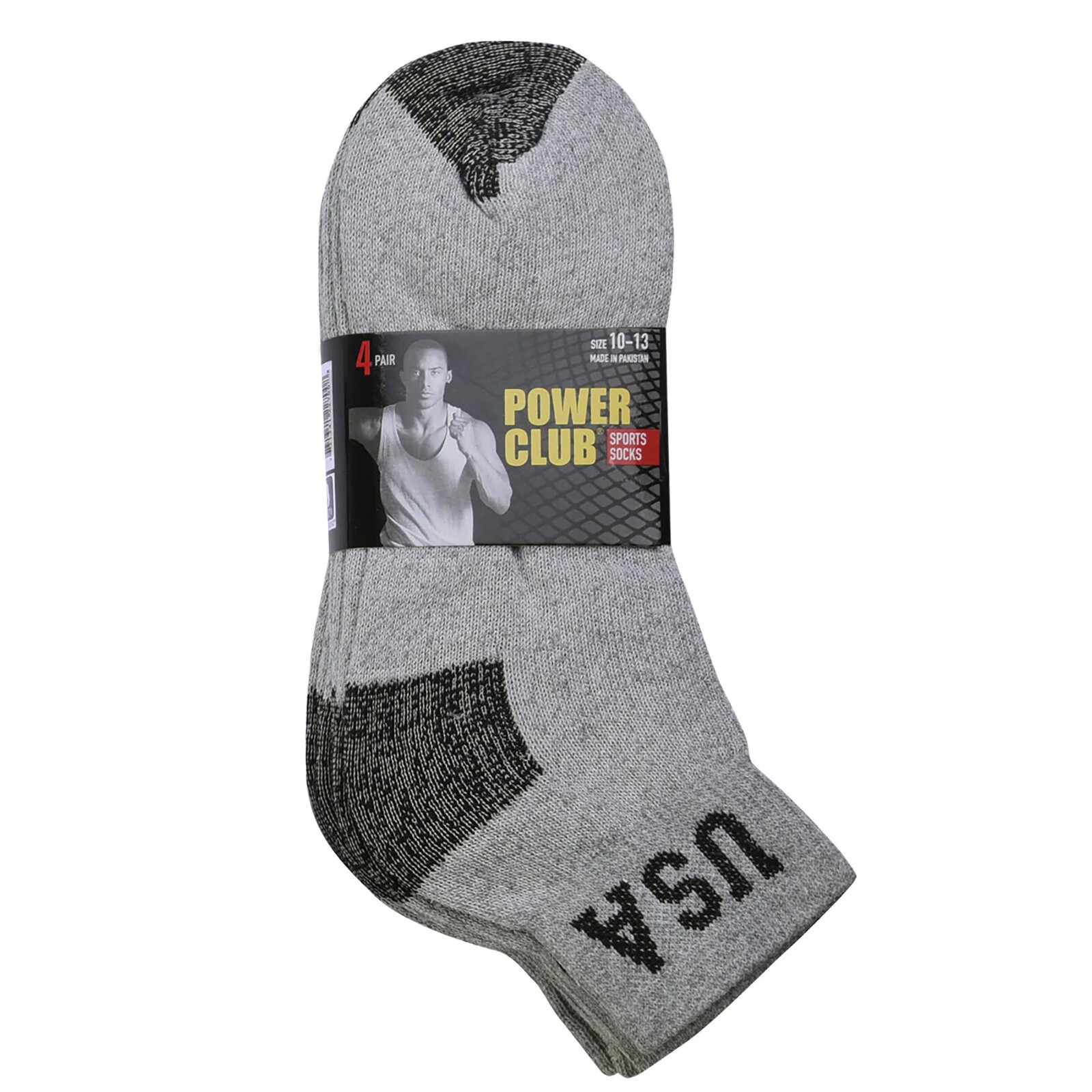 Mens Gray Ankle Sport Socks Quarter USA Cotton Work Size 9-11 10-13 Pack Lot