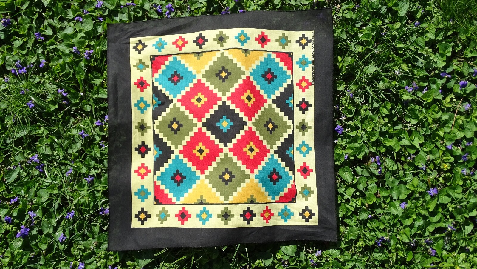 Southwest Argyle 22×22 Bandanna