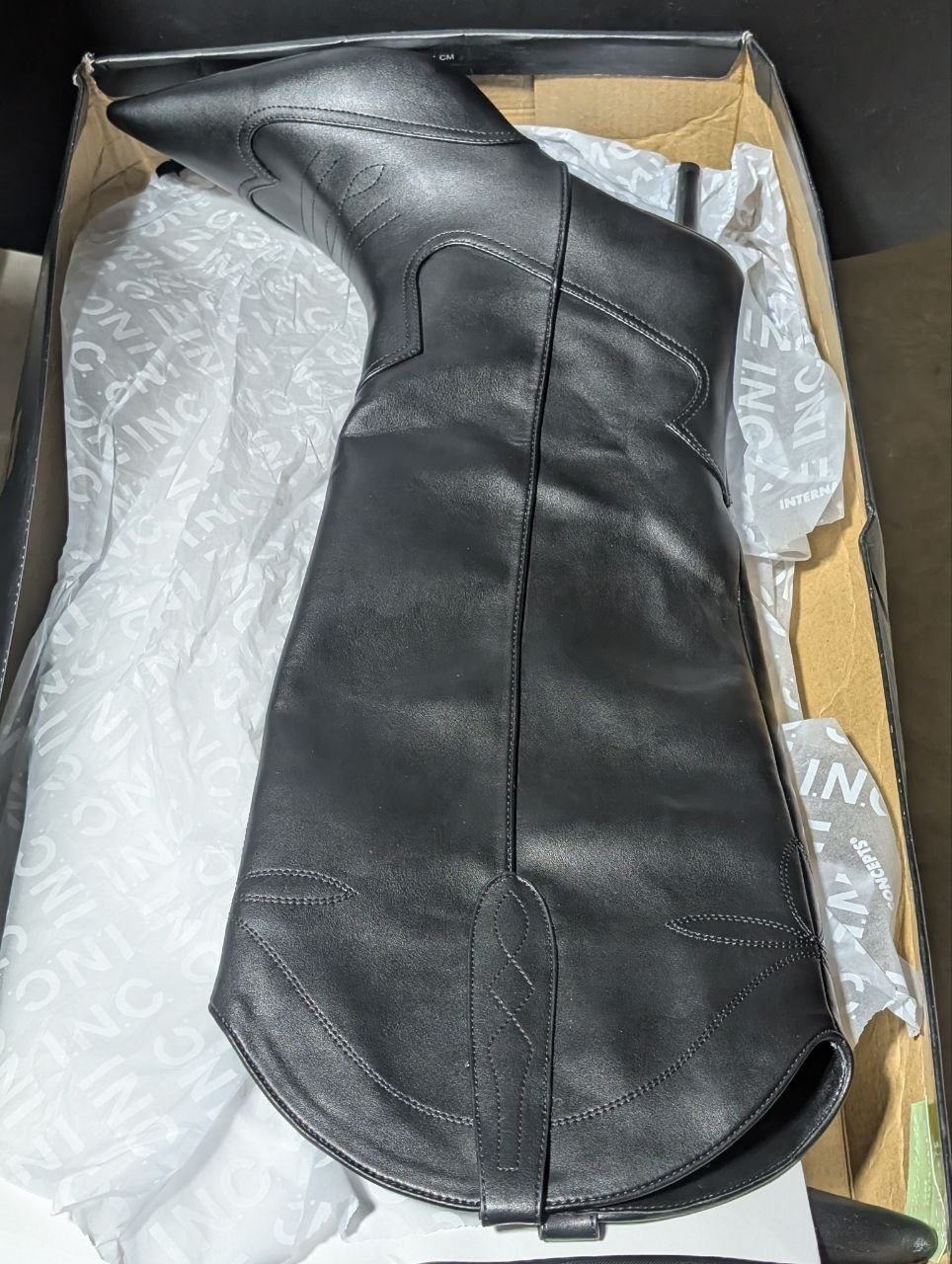 INC International Concept Hayleigh Knee-High Western Boots Black US Size 11