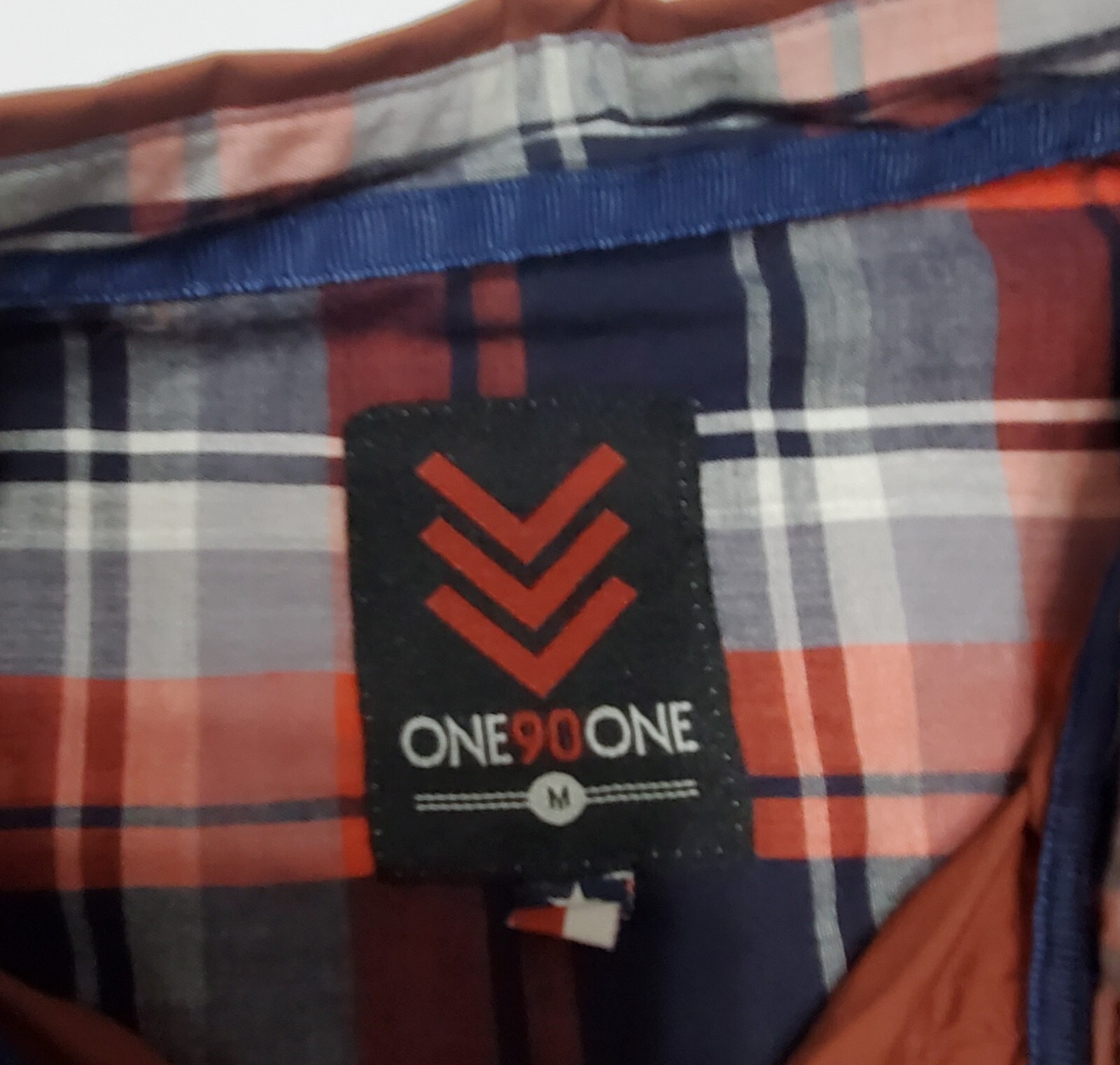 One90One Rust Red Button Up Shirt Mens M Long Sleeve Pocket Cotton NWT $99