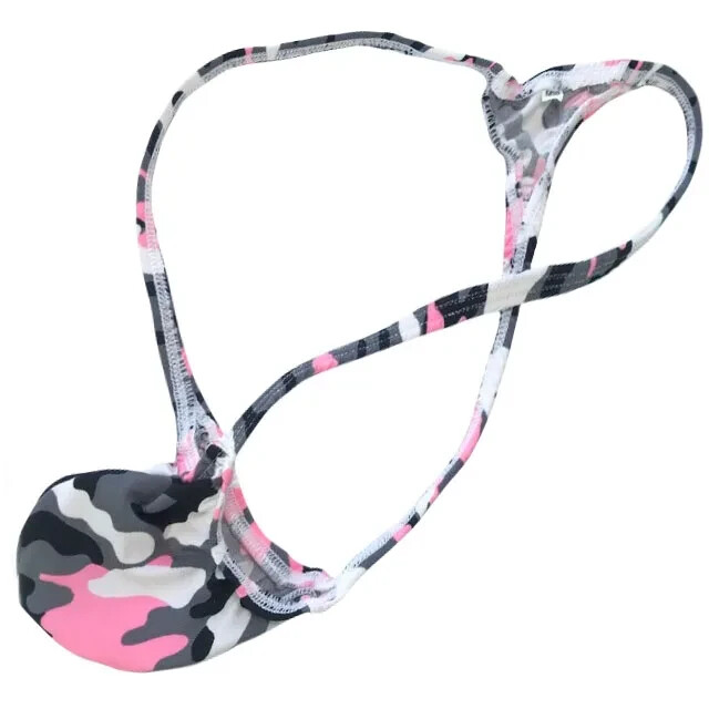 USA SELLER SEXY MENS K403 GRAPE SMUGGLERS MICRO THONG-PINK/GRAY CAMO (S/M 28-34)