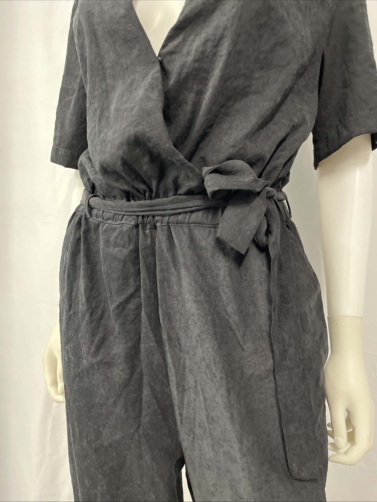 Lira Black Jumpsuit Women’s Medium Liquid Casual Sash Minimalist Fashion