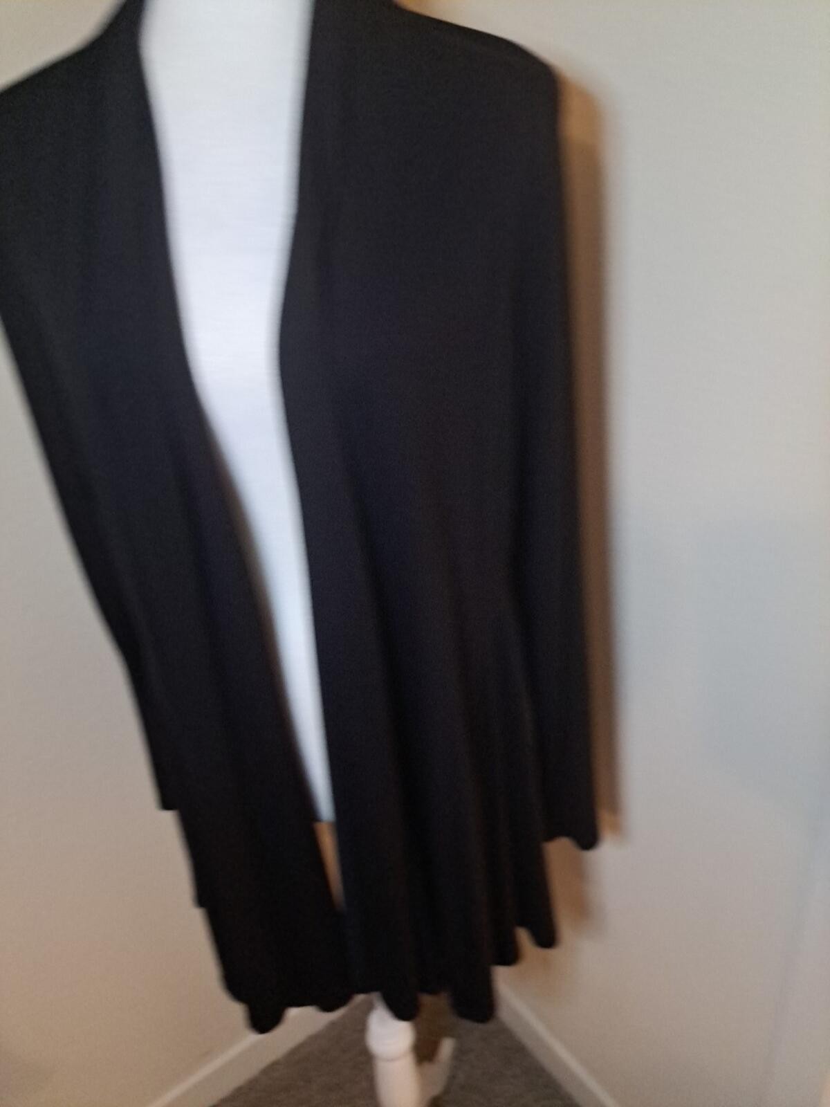 Eileen Fisher Open Front Cardigan Black XL EUC Returns Accepted
