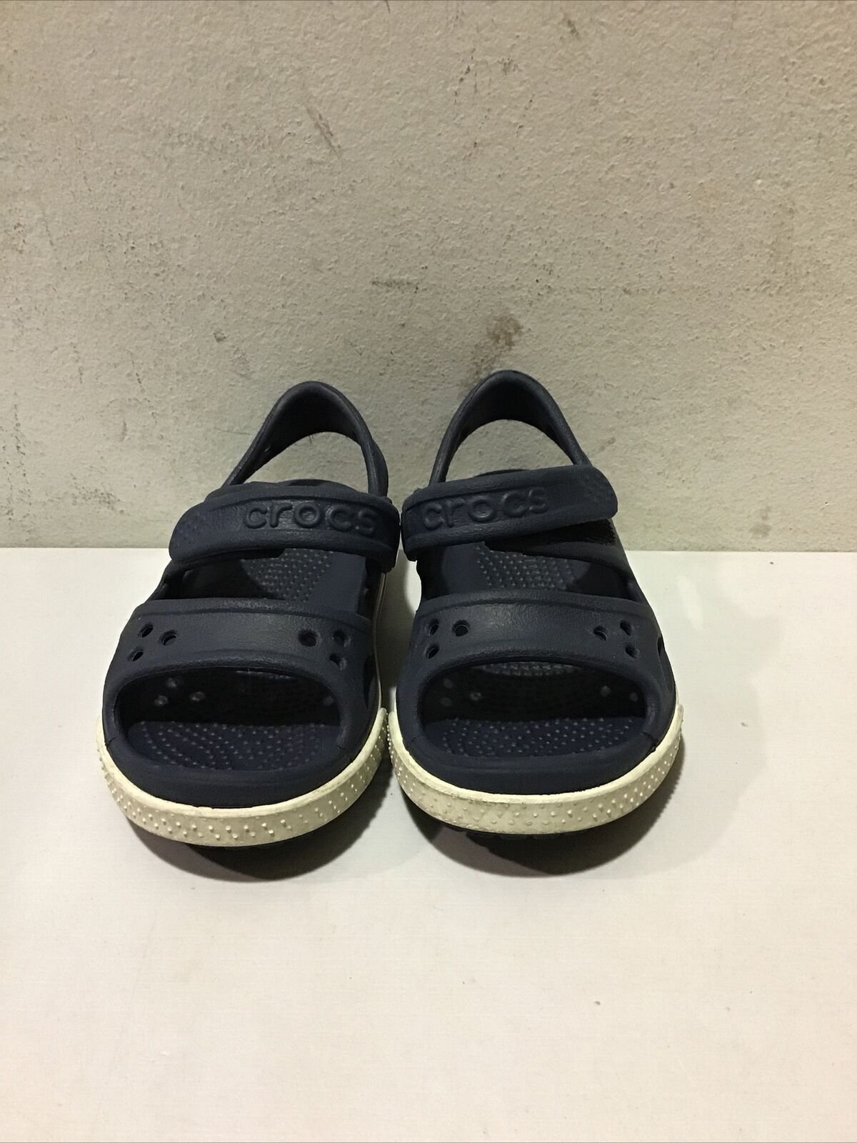 Crocs Unisex-Child Bayaband Sandals, Navy/Pepper, Size 6