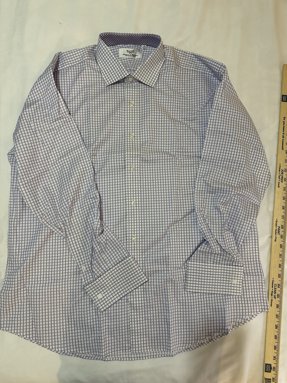 NWOTs Business to Business Men’s Purple/White Check Long Sleeve Shirt Extra XL