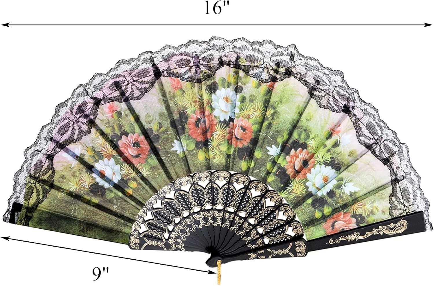 10 Pcs Peacock Folding Hand Held Fans Bulk for Women Spanish Chinese Japanese