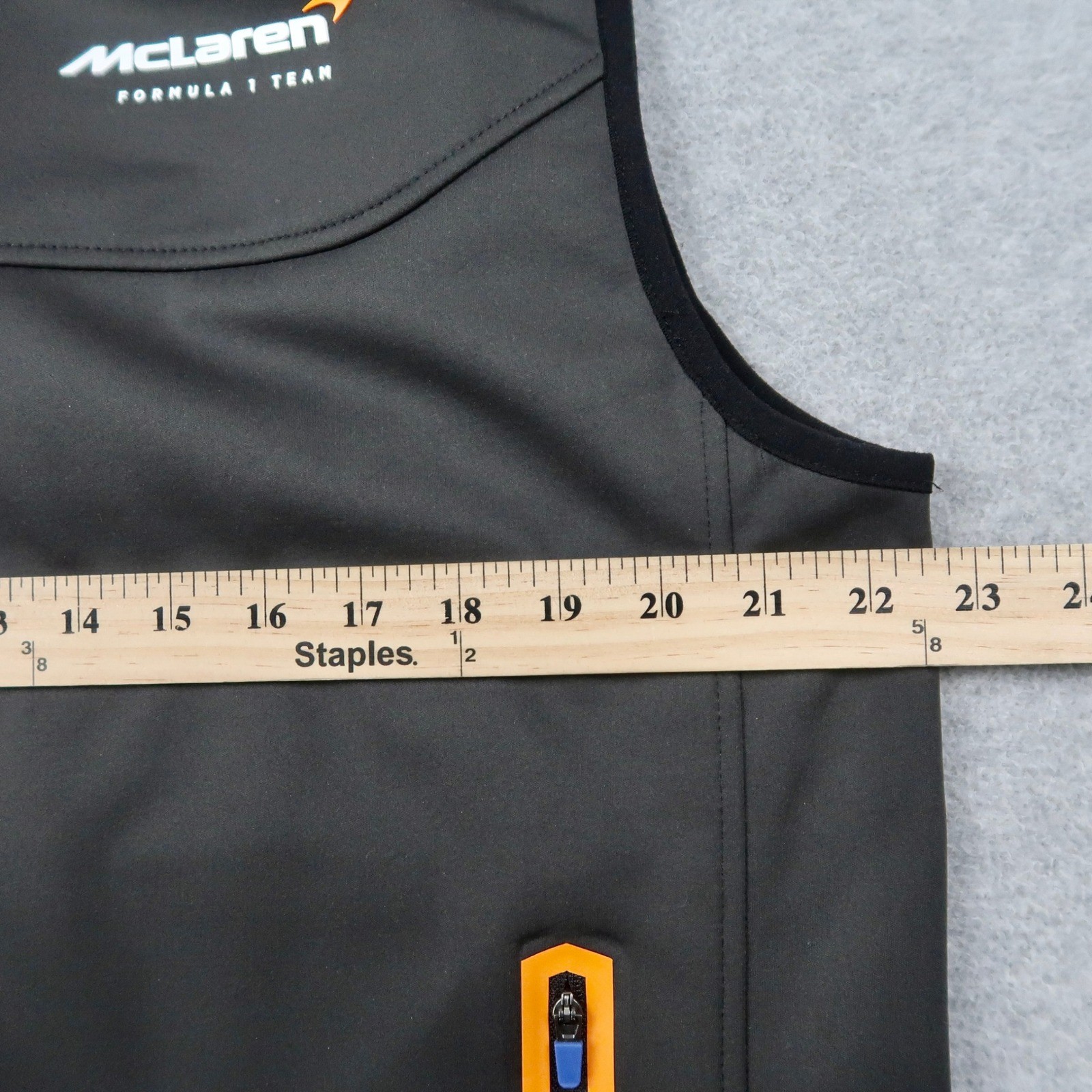 McLaren Formula 1 Team Mens Softshell Vest Charcoal Grey Orange Hilton L Large