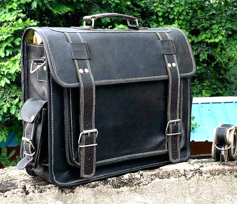 Leather Laptop Messenger Men Women Backpack Crossbody Handbag Satchel Briefcase