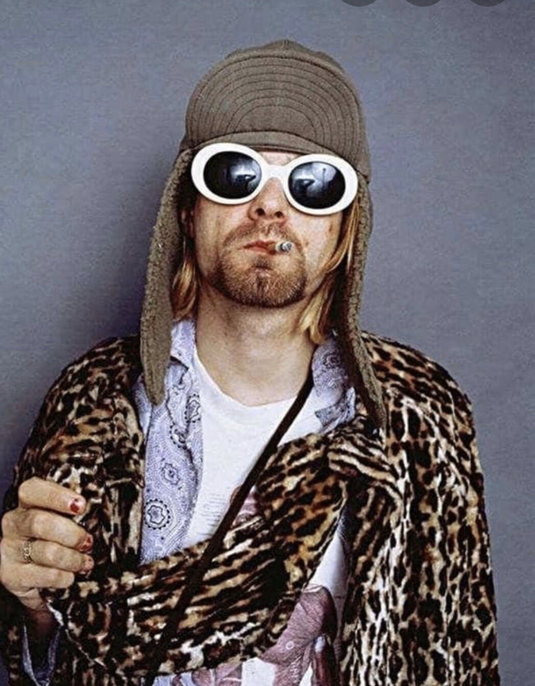 Clout Goggles White Vintage Cool Glasses Kurt Cobain Oval Rapper Bold Free Ship