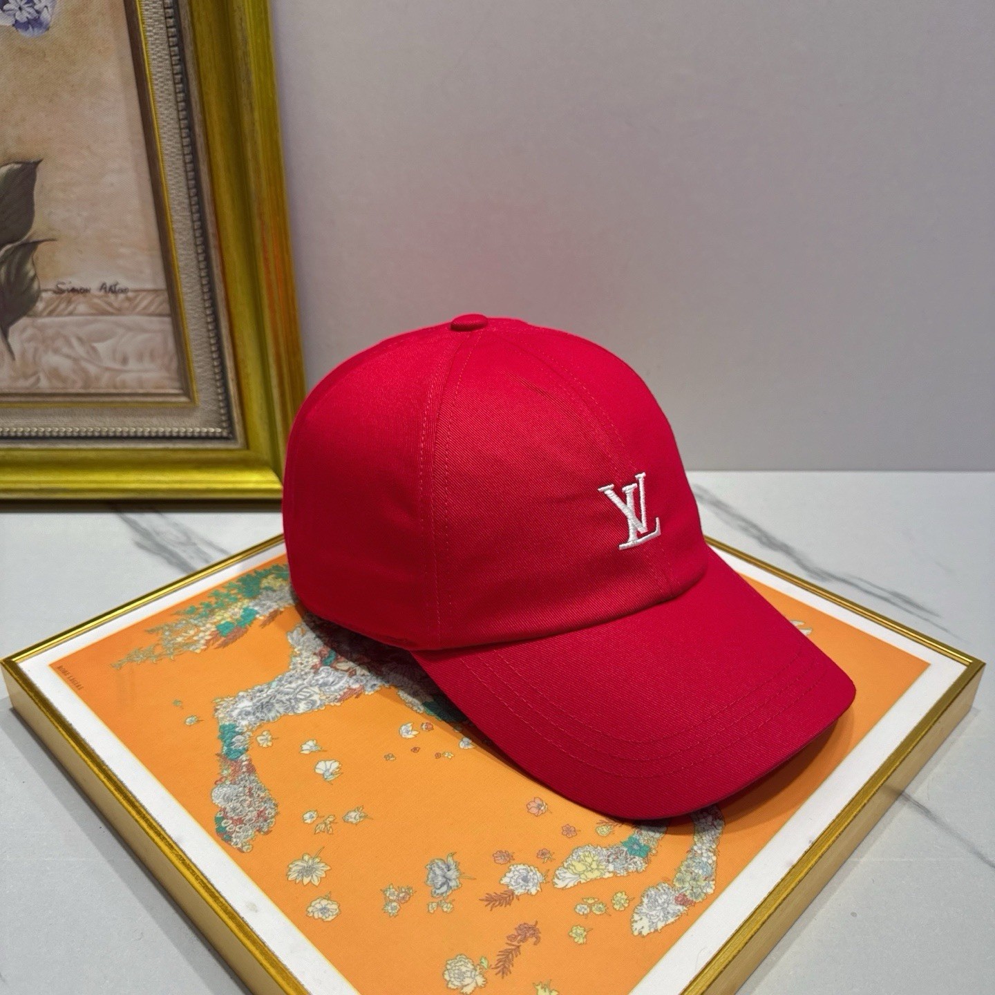 Louis Vuitton Red Solid Baseball Cap Hat One Size Unisex Adults New w/ Tags