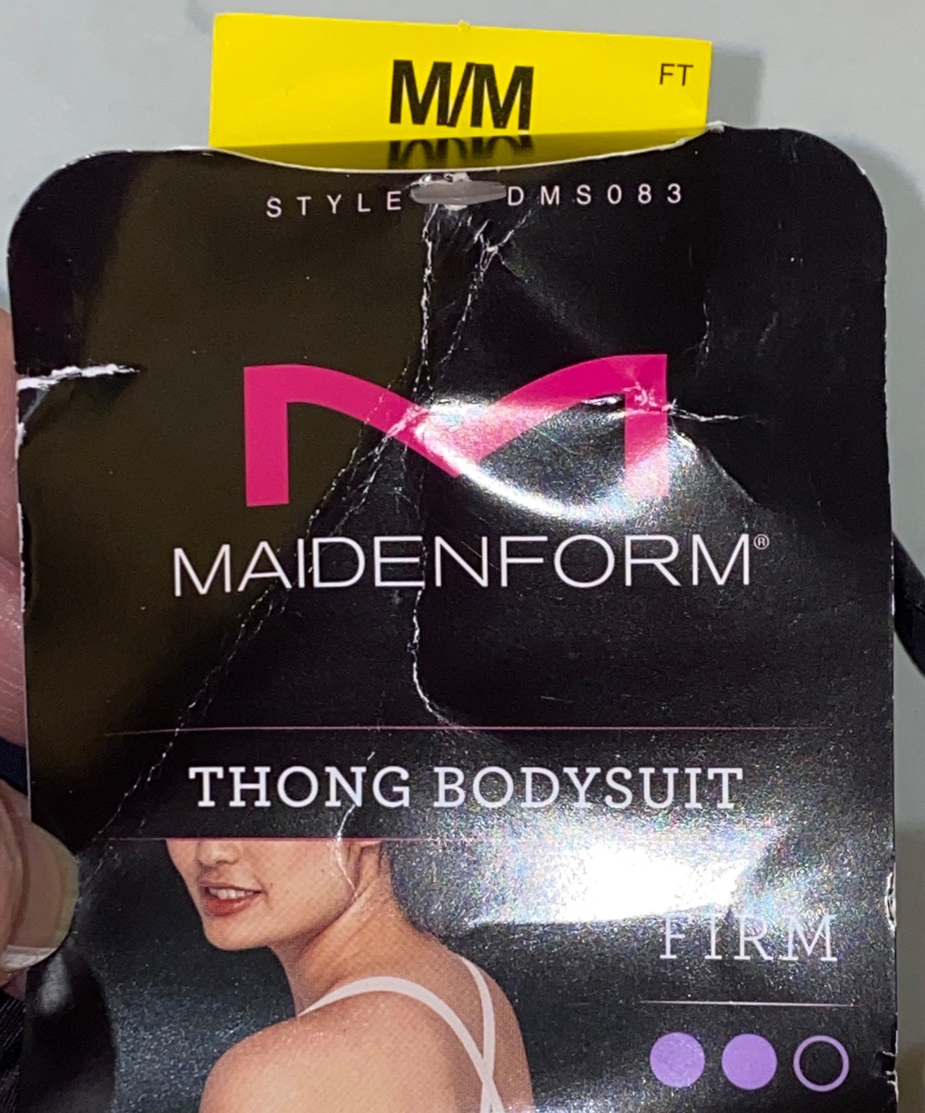 MAIDENFORM Power Players Control Black Thong Bodybriefer Women S M L XL 2XL 3XL