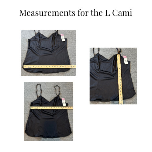 NWT VTG Vassarette CAMISOLE Black White Adjustable Strap 17701 M, L, XL, or 2XL