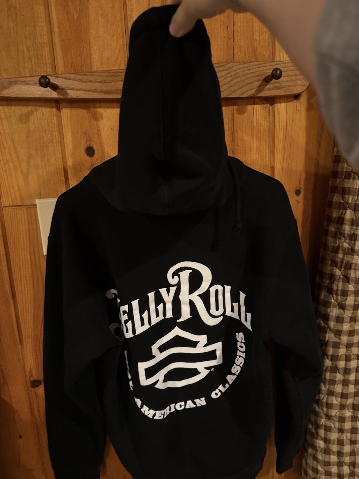 Harley-Davidson Men’s S Black Full Zip Fleece Hoodie Jelly Roll Graphic Print